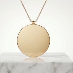 Gouden Ankerketting Graveer Hanger Rond 44cm 23mm 14 karaats