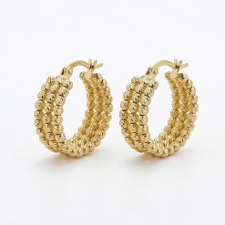 Star juwelier 5 Gouden Dorika Oorringen 18 mm 6 mm 14 karaats