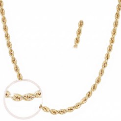 Gouden Koord Rope Ketting 4.0 mm 50 cm 14 karaats