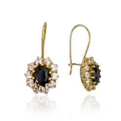 Star juwelier 9 Gouden Oorhanger 25 mm 11 mm Bloem 14 karaats