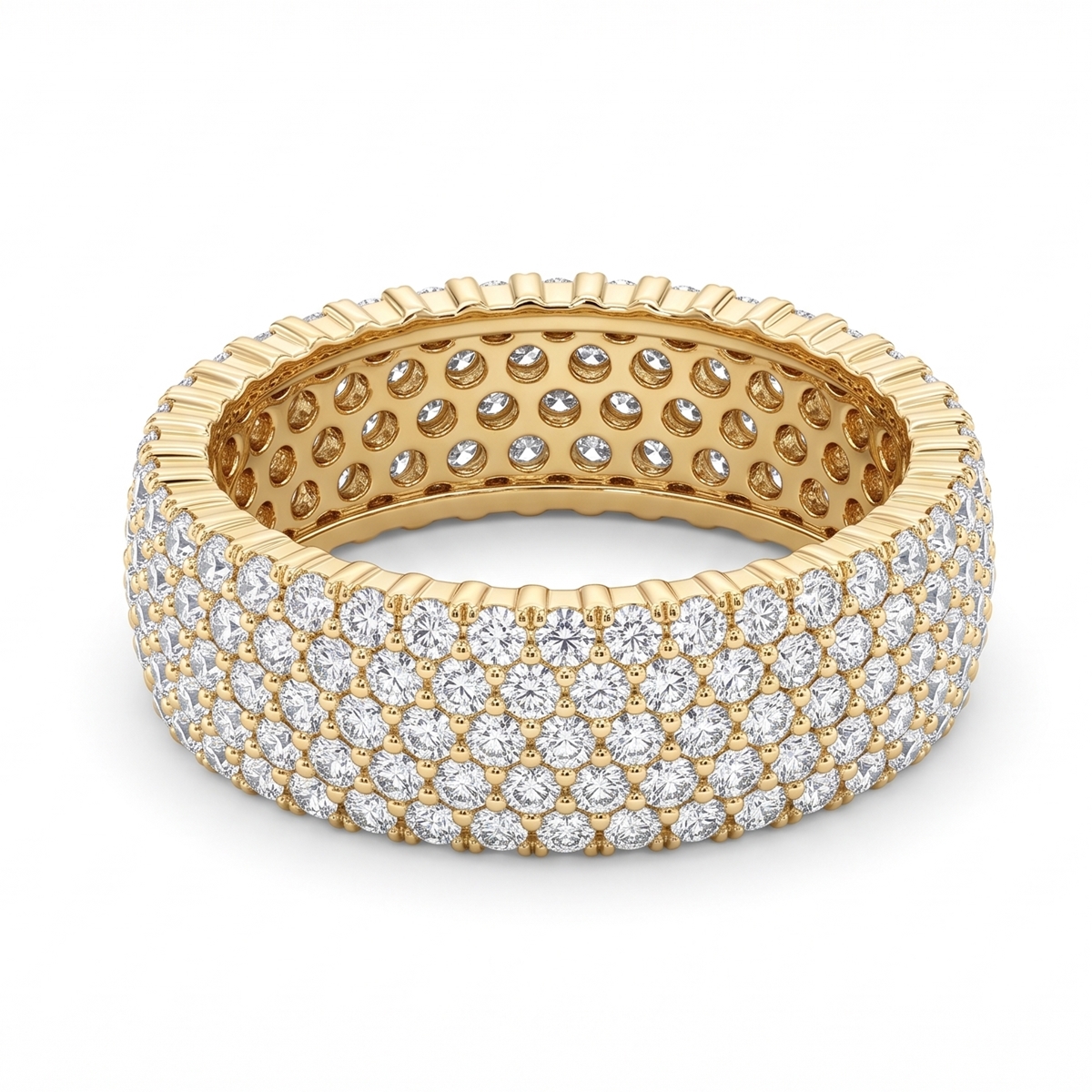 Gouden Ring Volledig Bezet met Zirkonia Steentjes 14 karaats 5 Gouden Ring Volledig Bezet met Zirkonia Steentjes 14 karaats - Afbeelding 3
