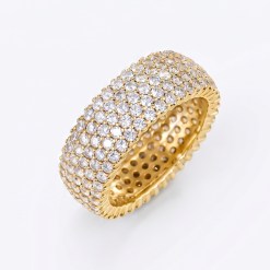 Star juwelier 13 Gouden Ring Volledig Bezet met Zirkonia Steentjes 14 karaats