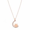Rosegouden Ketting Sneeuwvlokje Hanger Zirkonia 14 karaats
