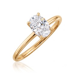 Star juwelier 3 Gouden Aanzoeksring Verlovingsring 14 karaats Zirkonia Ovaal