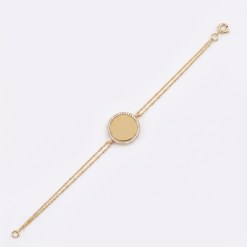Gouden Graveerarmband Zirkonia 14 karaats