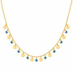 Gouden Ketting met Boze Oogjes 14 Karaats