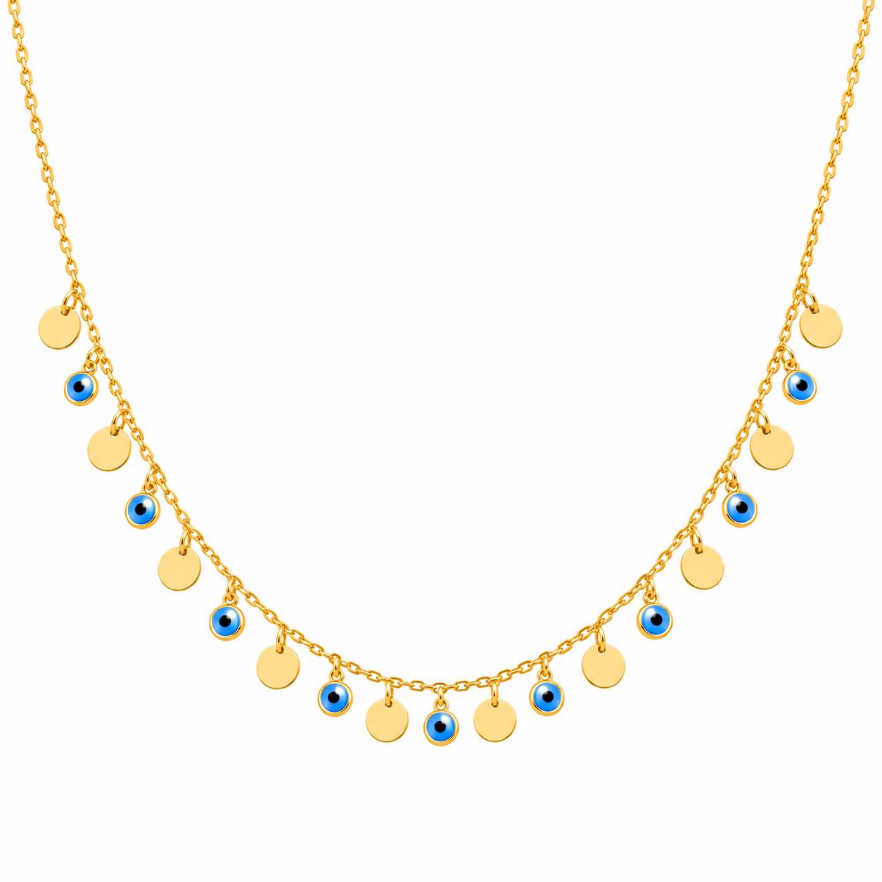 Gouden Ketting met Boze Oogjes 14 Karaats 2 Gouden Ketting met Boze Oogjes 14 Karaats