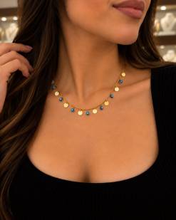 Gouden Ketting met Boze Oogjes 14 Karaats