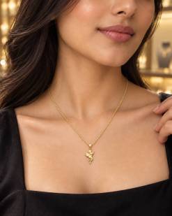 Alternative view of Gouden Ketting met Engeltje 14 Karaats
