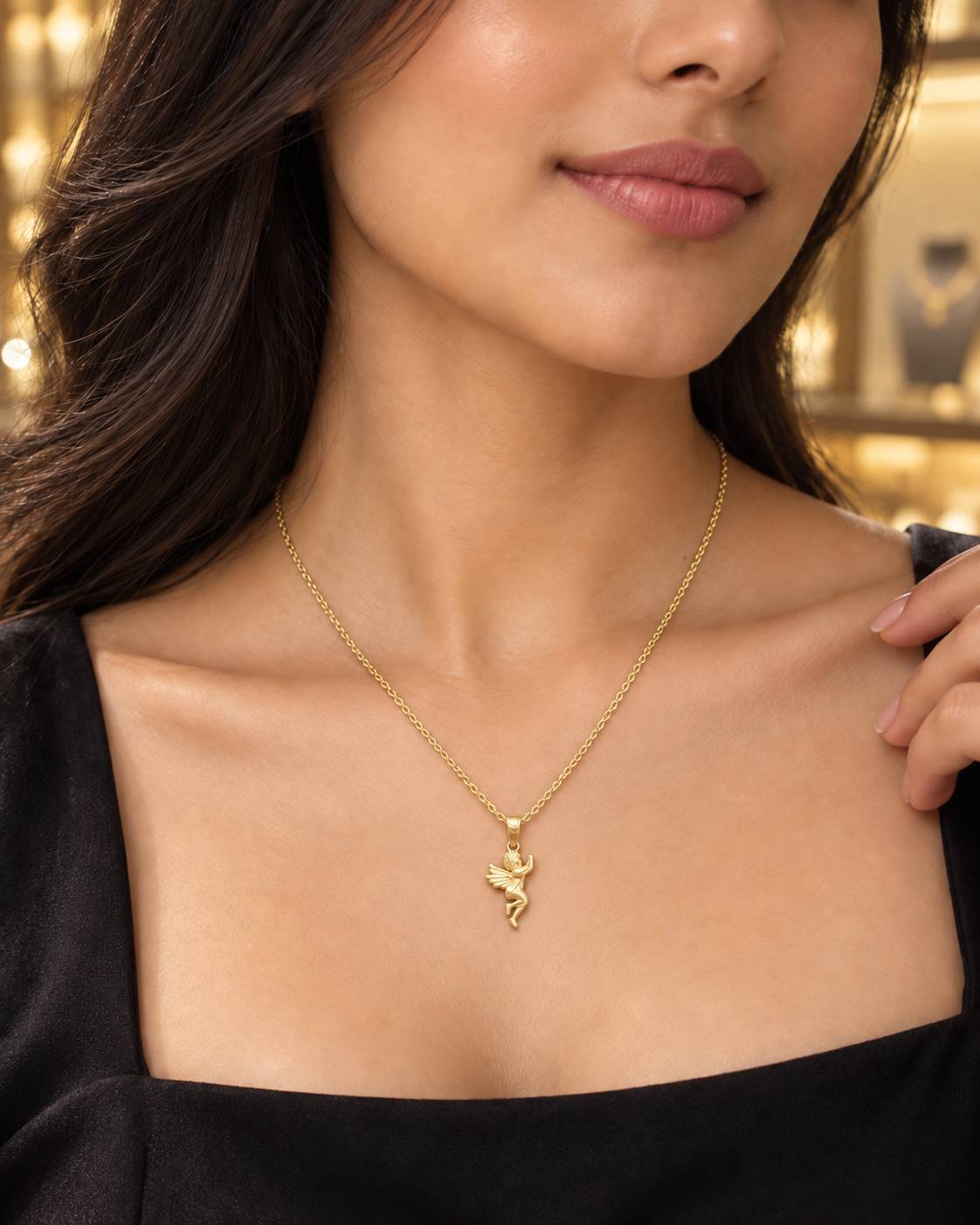 Gouden Ketting met Engeltje 14 Karaats 4 Gouden Ketting met Engeltje 14 Karaats - Afbeelding 2