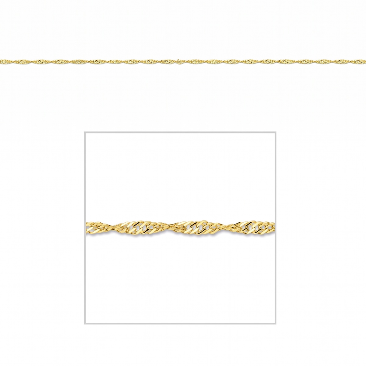 Gouden Singapore Ketting 1.5 mm 55 cm 14 karaats 3 Gouden Singapore Ketting 1.5 mm 55 cm 14 karaats