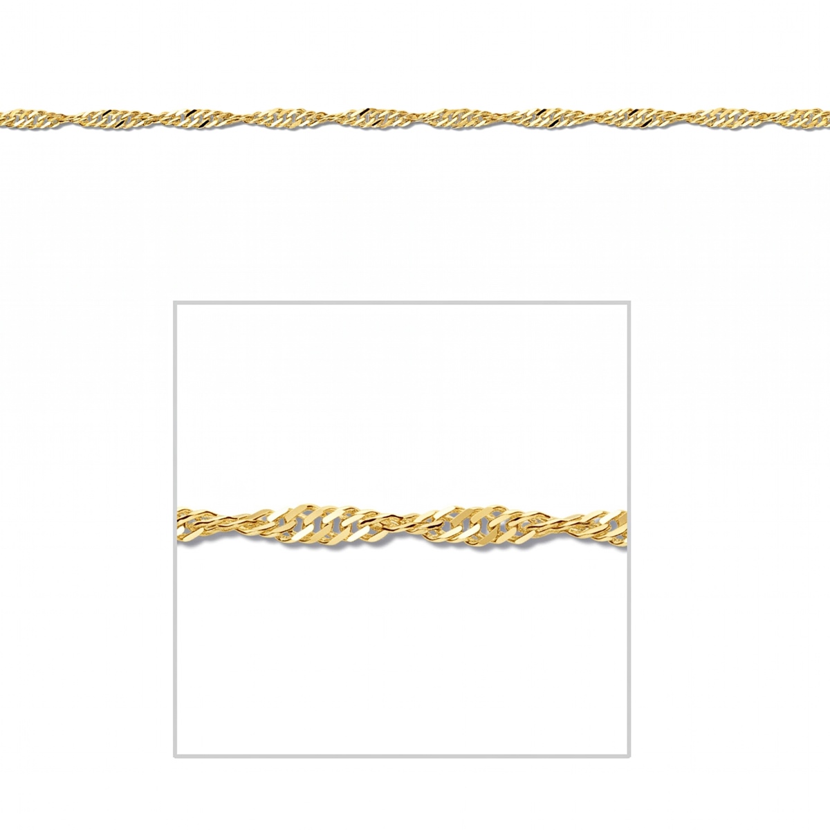 Gouden Singapore Ketting 2.7 mm 53 cm 14 karaats 3 Gouden Singapore Ketting 2.7 mm 53 cm 14 karaats