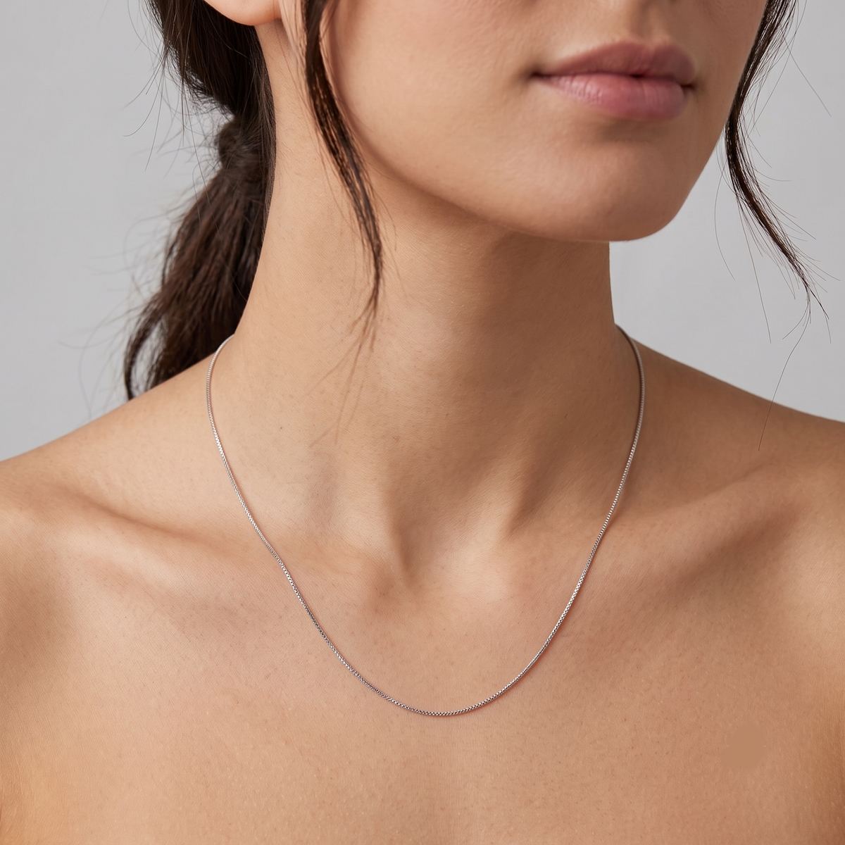Witgouden Ketting Slang Schakel 0.8 mm 50 cm 14 karaats 3 Witgouden Ketting Slang Schakel 0.8 mm 50 cm 14 karaats