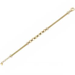 Gouden Armband 5 mm 17.5 cm + 2 cm Schakelarmband Zirkonia 14 karaats