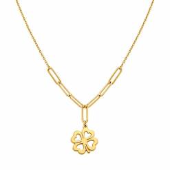 Gouden Ketting met Klavertje 14 Karaats